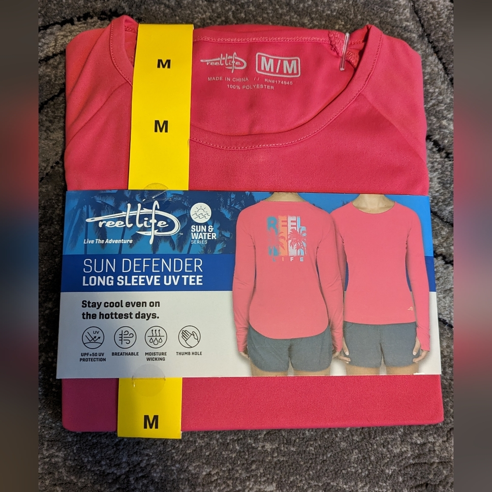 Reel life Sun Defender Tee women's Size Medium new with tags